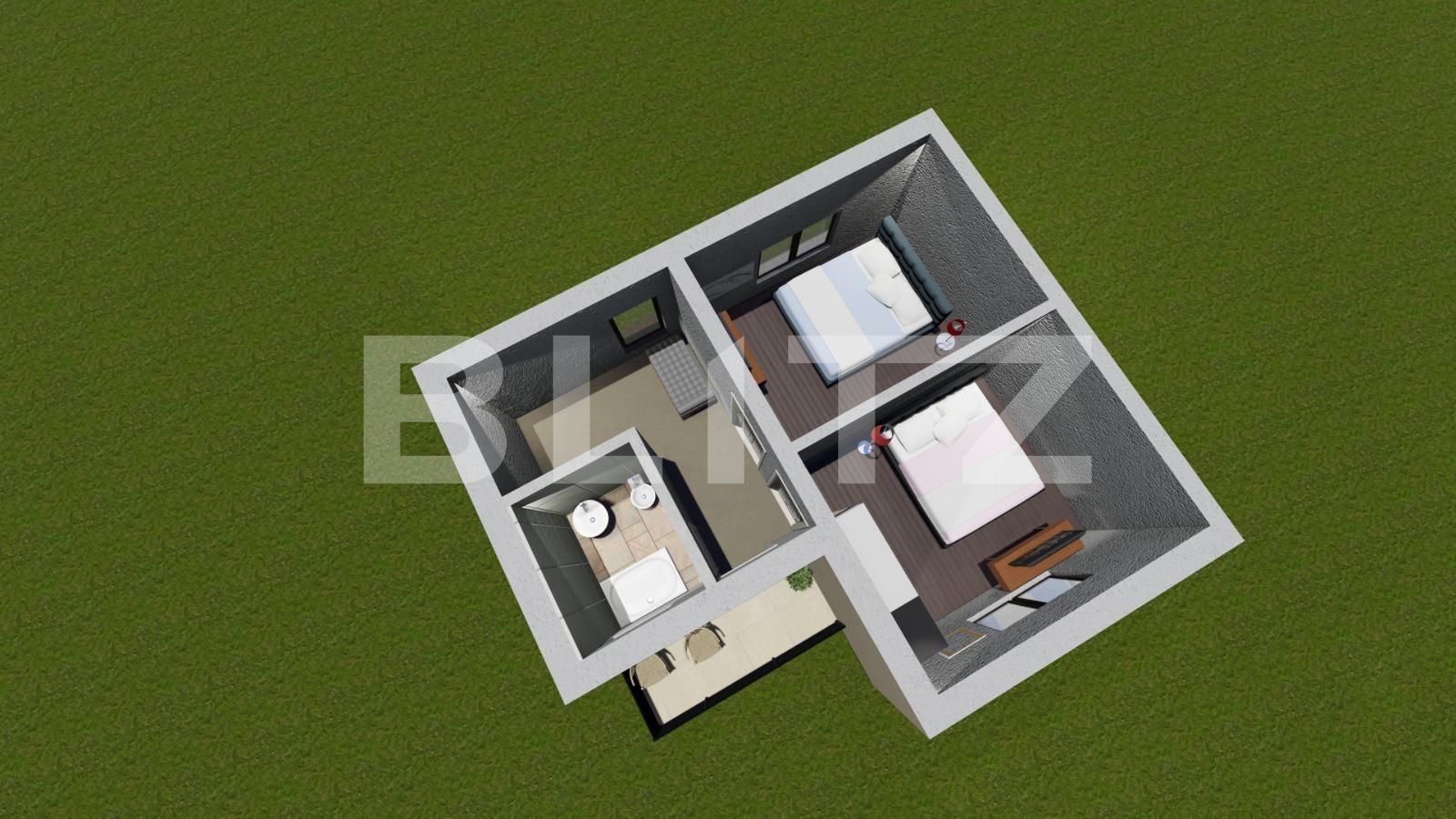 Casa tip duplex, 12 mp terasa si 96 mp gradina, zona Visani