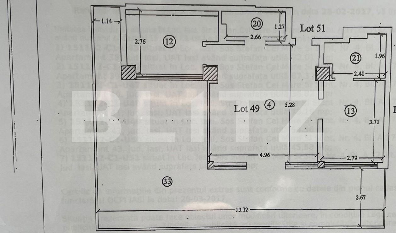 Apartament de 2 camere, 55mp utili + terasa de 59 mp, zona Copou
