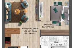 Studio in complex rezidential premium, 57 mp, zona exclusivista Viticultori