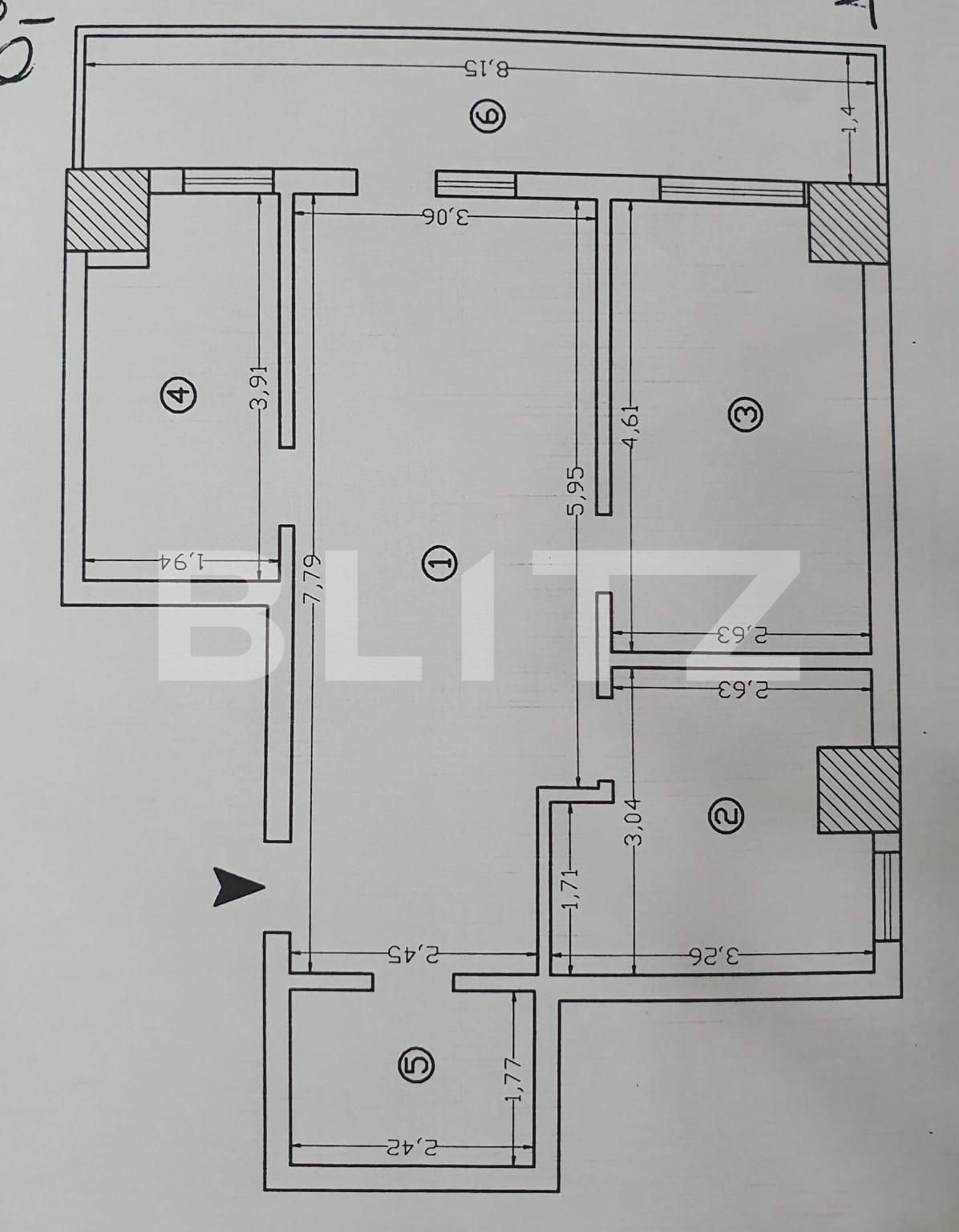 Apartament de 3 camere, 65 mp, central, la cheie, zona Nicolina 