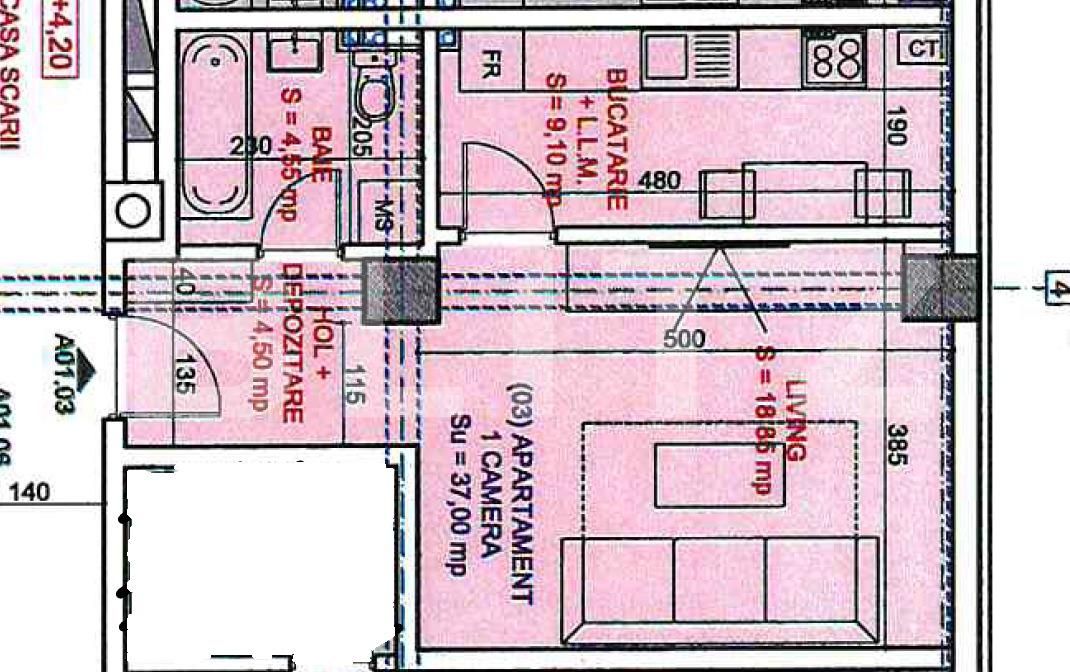 Apartament 1 camera 37 mp, zona Bucium