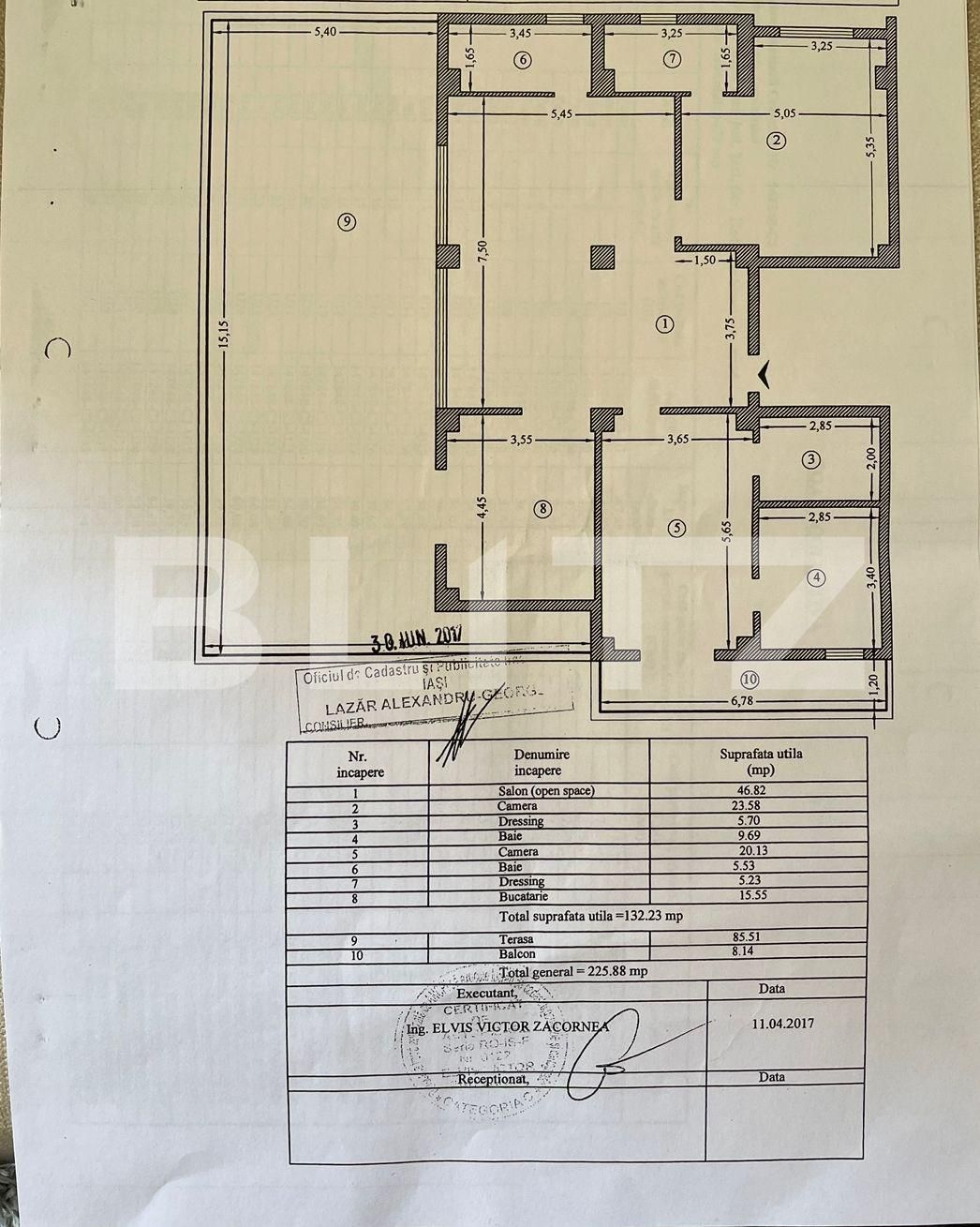 Penthouse, 225 mp, finisaje lux, zona Galata