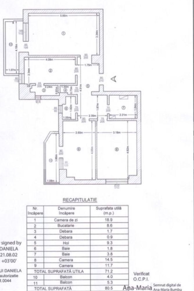 Apartament 3 camere, 80 mp, etaj intermediar, Zona Gara