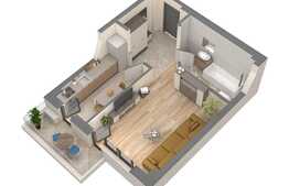 Apartament 1 camera, 43.99 mp, etaj intermediar, zona Nicolina   