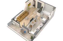Apartament 1 camera, 43.97mp, etaj intermediar, zona Nicolina