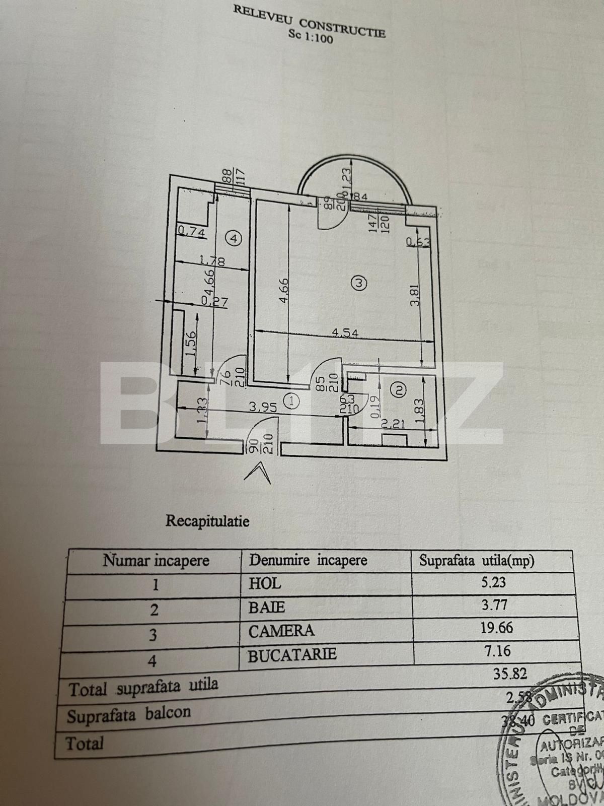 Garsoniera de 39mp, etaj intermediar, Rond Vechi CUG