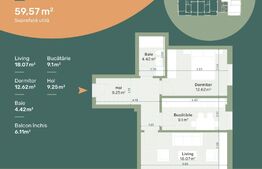 Apartament de 2 camere, 1 loc de parcare, decomandat, zona Hlincea