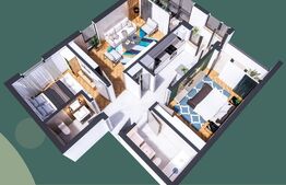 Apartament de 3 camere, decomandat, 2 bai, 76mp, 1 loc de parcare, zona Hlincea