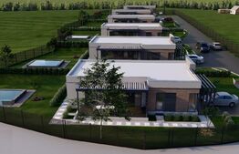 Casă nouă mediteraneană pasivă în natură cu 3 camere de 105 mp utili, teren de 630 mp și drum privat