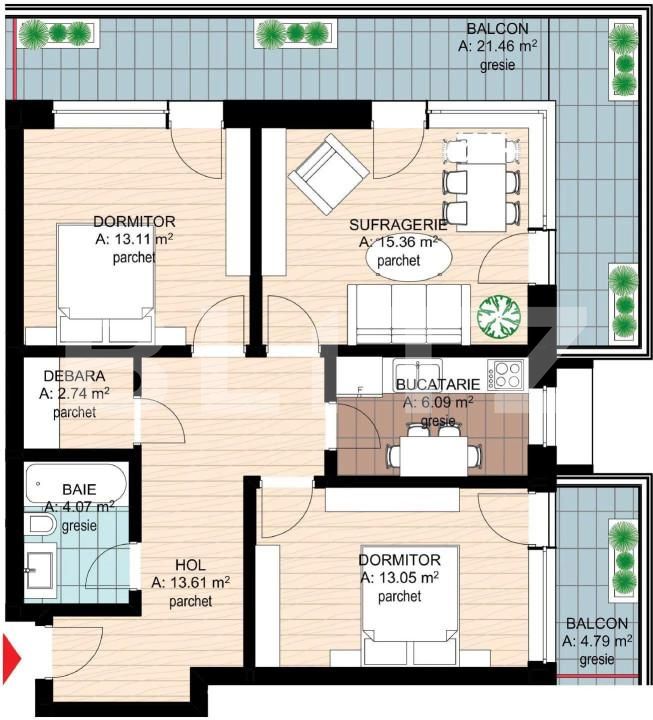 Apartament de vânzare 3 camere Nufarul - 141368AV | BLITZ Oradea | Poza2