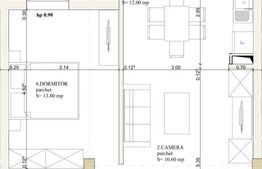 Apartament 2 camere, 60.40 mp, cartierul Oncea