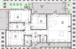 Casă nouă mediteraneană pasivă 3 camere, 105 mp utili, teren 630 mp, drum privat