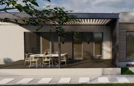 Casă nouă mediteraneană pasivă 3 camere, 105 mp utili, teren 630 mp, drum privat