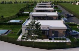 Casă nouă mediteraneană pasivă 3 camere, 105 mp utili, teren 630 mp, drum privat