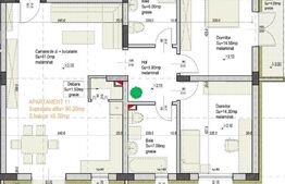 Apartament nou în ansamblu rezidențial 90,20 mp, Santandrei 