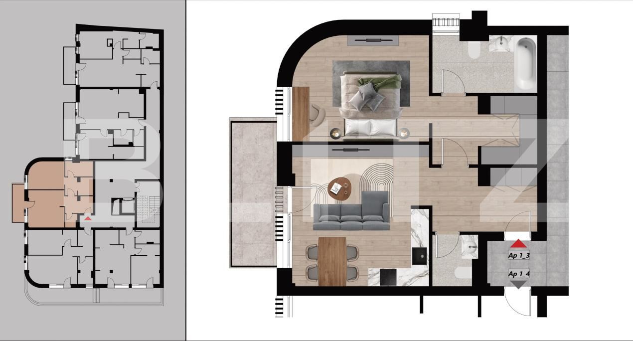 Apartament de vânzare 2 camere Dacia - 164814AV | BLITZ Oradea | Poza1