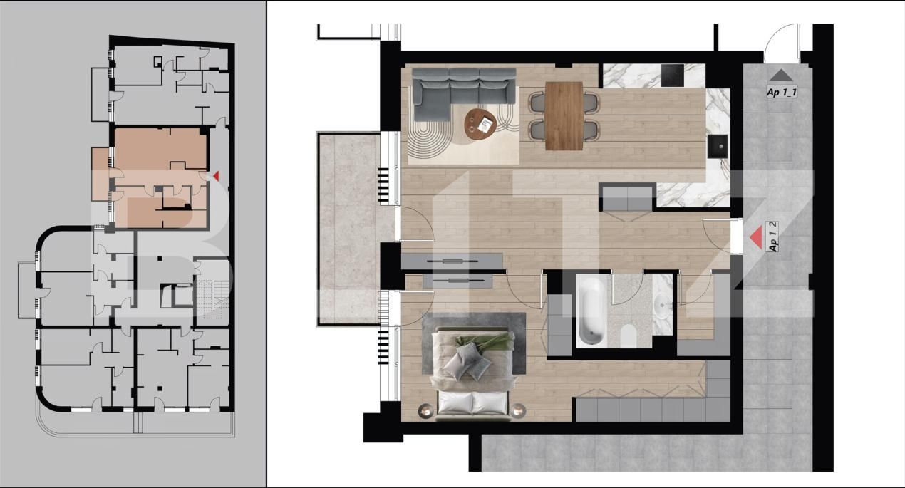 Apartament de vânzare 2 camere Dacia - 164819AV | BLITZ Oradea | Poza1