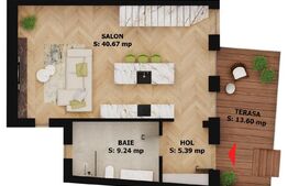 Apartament modern 2 camere cu terasă – EAS Residence