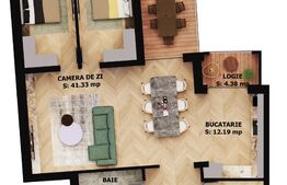 Apartament cu 3 camere 2 bai, 2 terase | EAS Residence