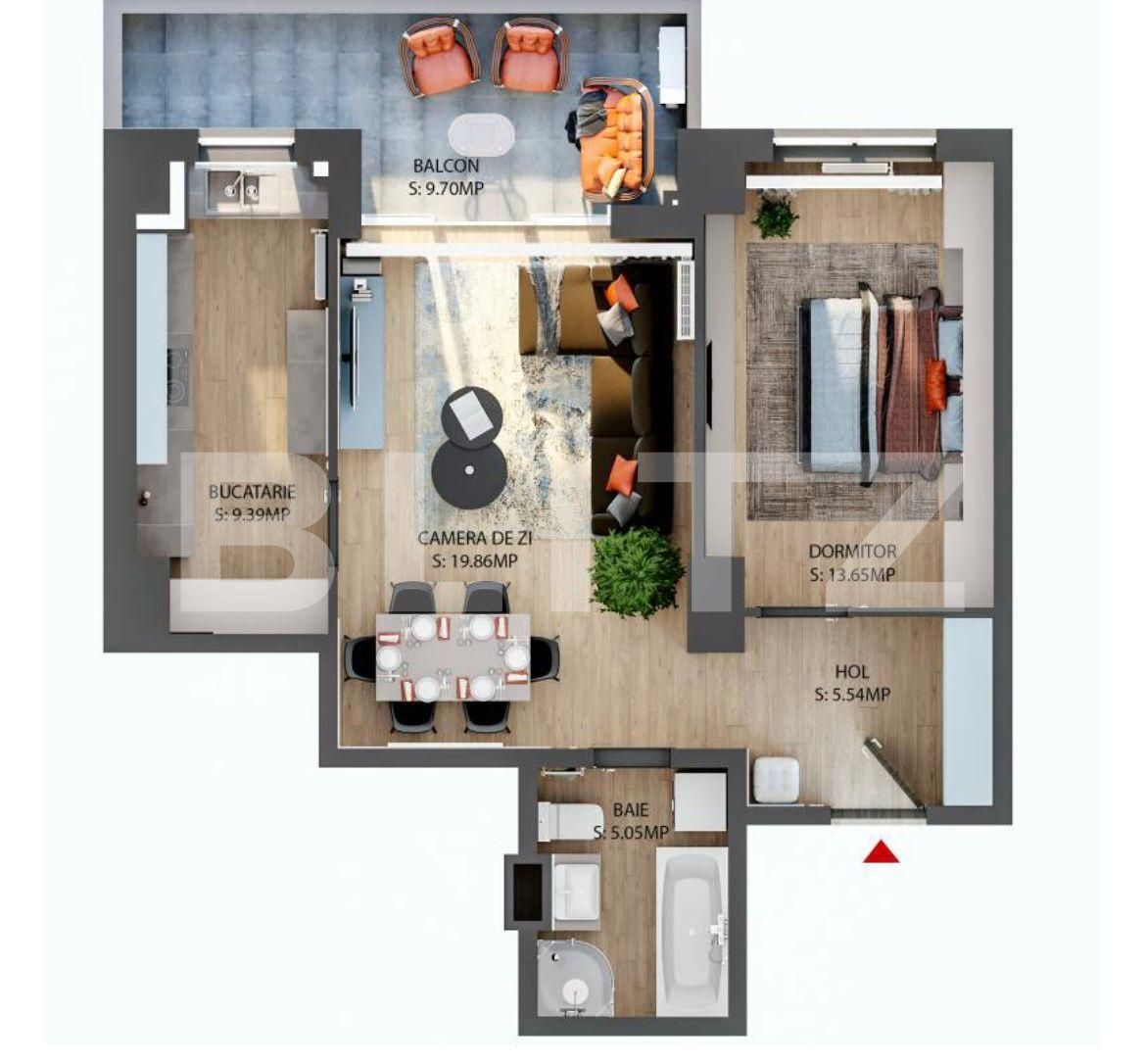Apartament 2 camere, 63 mp, etaj intermediar, zona cartier Iosia