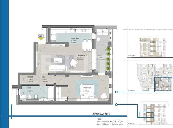 Apartament de vânzare 2 camere Lotus - 74580AV | BLITZ Oradea | Poza1