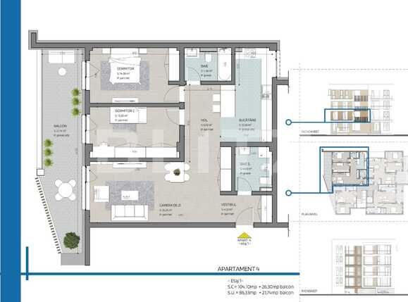Apartament de vânzare 3 camere Lotus - 74590AV | BLITZ Oradea | Poza1