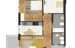 Apartament de 3 camere semifinisat, 83.59 mp, etaj 1, zona spitalul judetean