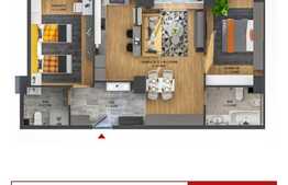 Apartament 3 camere, 82.62 mp, etaj intermediar, garaj si un loc de parcare, zona Iosia