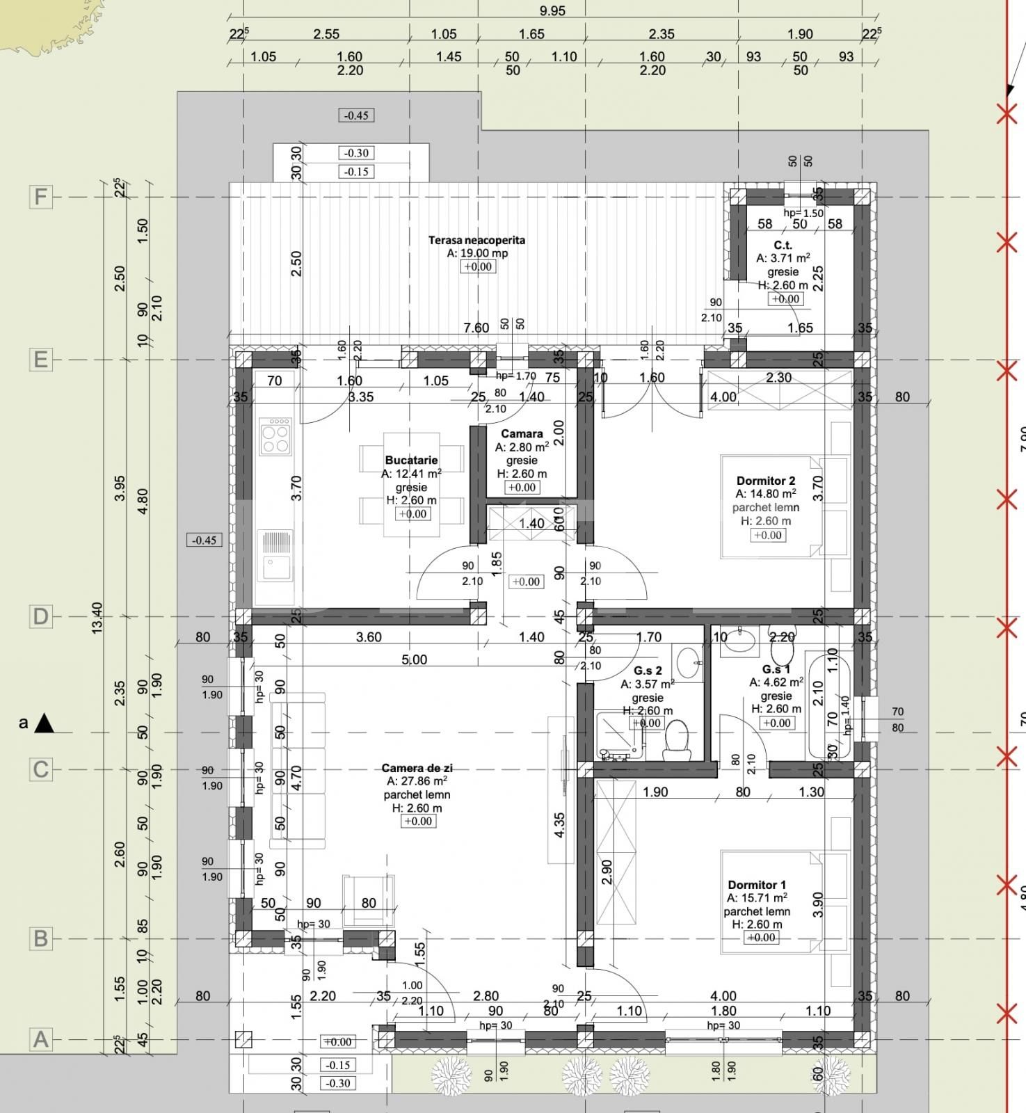 Casa de 114 mp, teren 500 mp, imobil nou, 3 camere, Osorhei