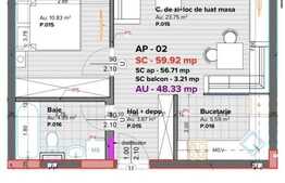 Apartament de 2 camere, 51 mp, etaj intermediar, zona Universitatii
