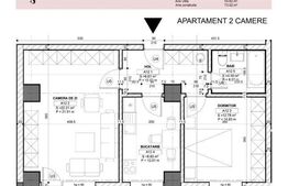 Apartament cu 2 camere, decomandat, 60 mp