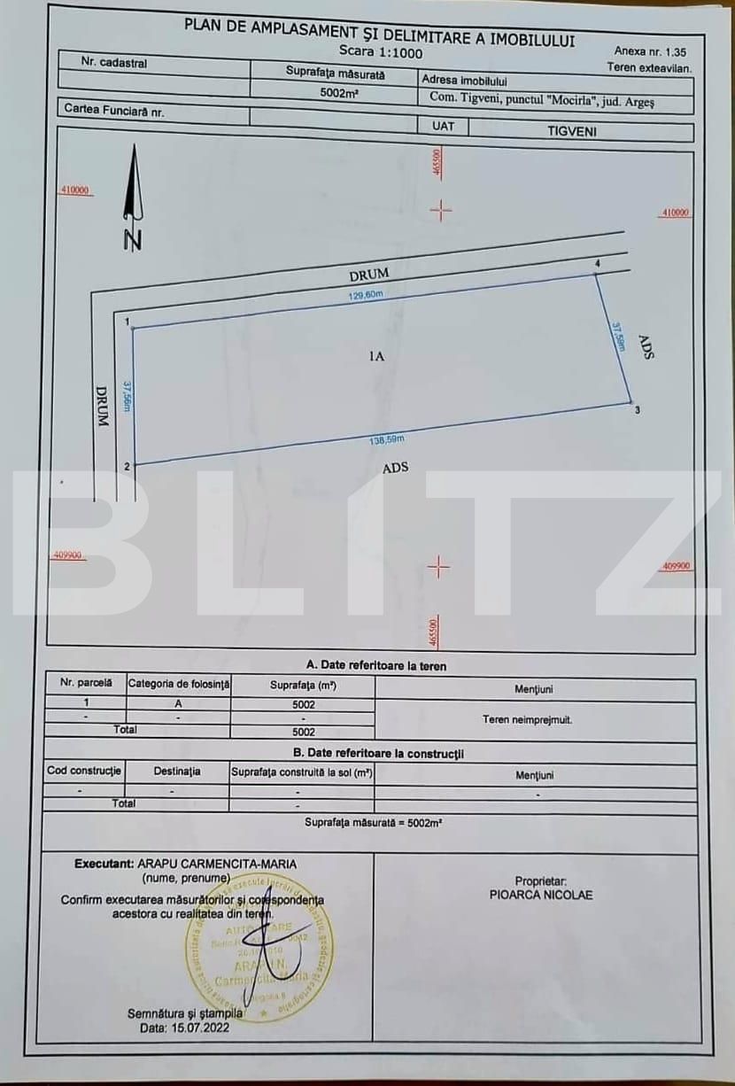 Teren de vânzare Curtea de Argeș - 100265TV | BLITZ Pitești | Poza1