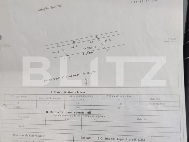 Teren de vânzare Smeura - 119754TV | BLITZ Pitești | Poza1