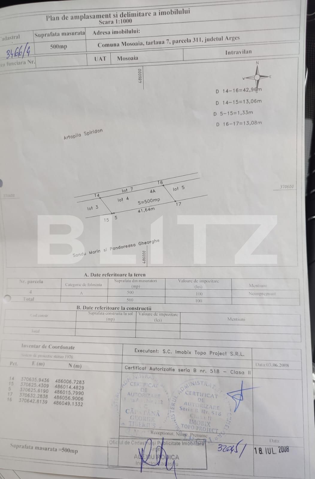 Teren de vânzare Smeura - 119754TV | BLITZ Pitești | Poza1