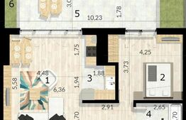 Apartament 2 camere, 97 mp, terasa, cartier Craiovei