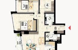 Apartament 3 camere, 98 mp, balcon, cartier Craiovei