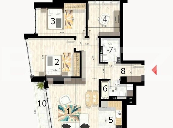 Apartament de vânzare 3 camere Craiovei - 126605AV | BLITZ Pitești | Poza1