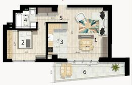 Apartament 2 camere, 88 mp, Ansamblu Rezidențial