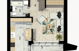 Studio, 39 mp, balcon, cartier Craiovei 