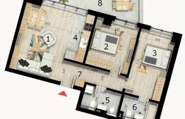 Apartament 3 camere, 99 mp, balcon, cartier Craiovei 