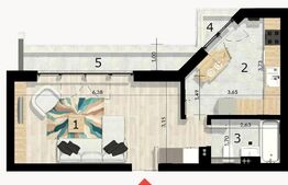 Studio, 37mp, balcon, cartier Craiovei 