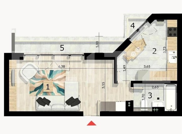 Garsonieră de vânzare Craiovei - 126616AV | BLITZ Pitești | Poza1