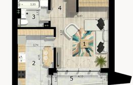 Studio, 39 mp, balcon, cartier Craiovei