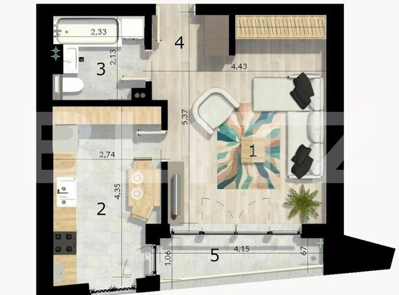 Garsonieră de vânzare Craiovei - 126637AV | BLITZ Pitești | Poza1