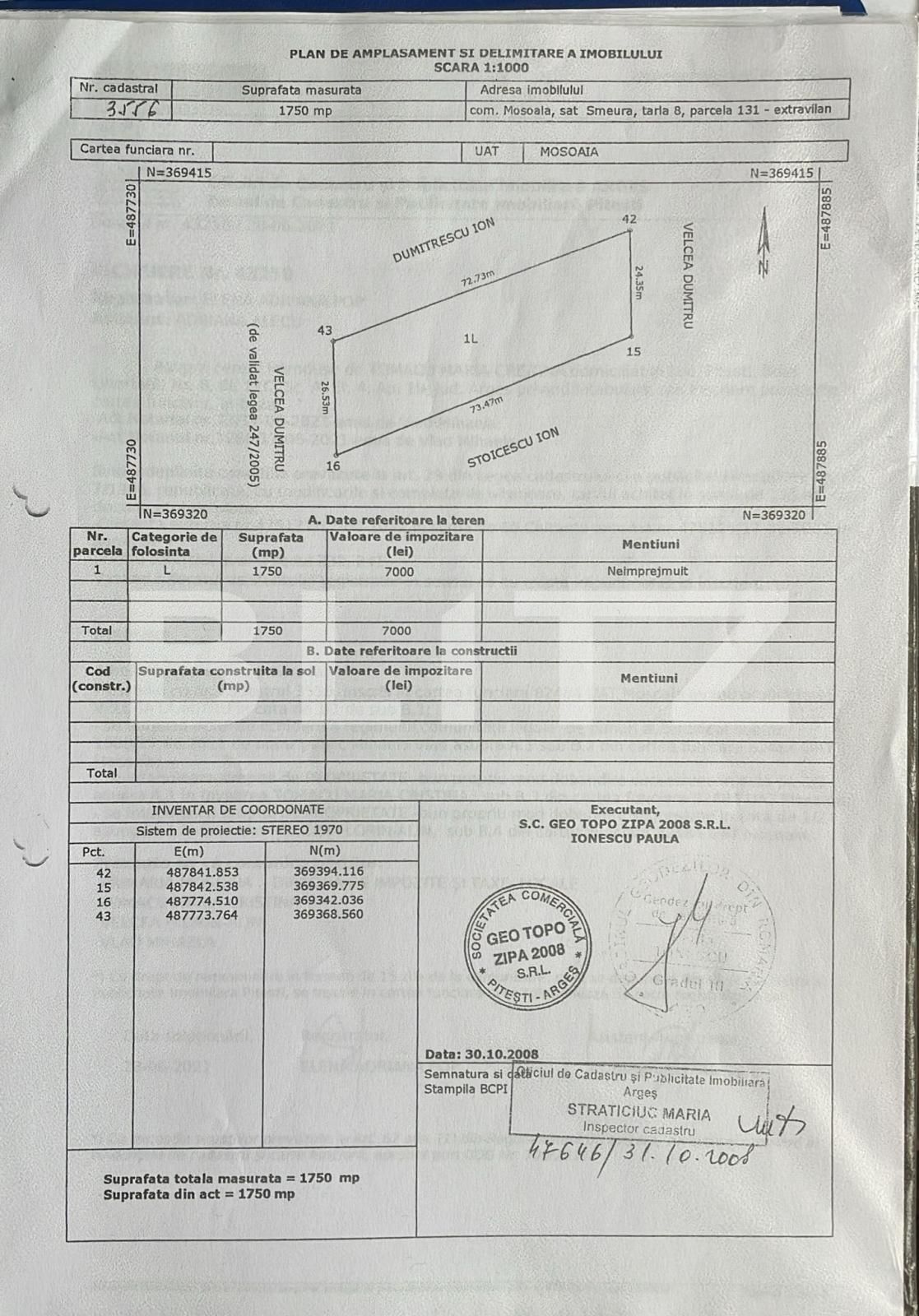 Teren de vânzare Hintesti - 130762TV | BLITZ Pitești | Poza1