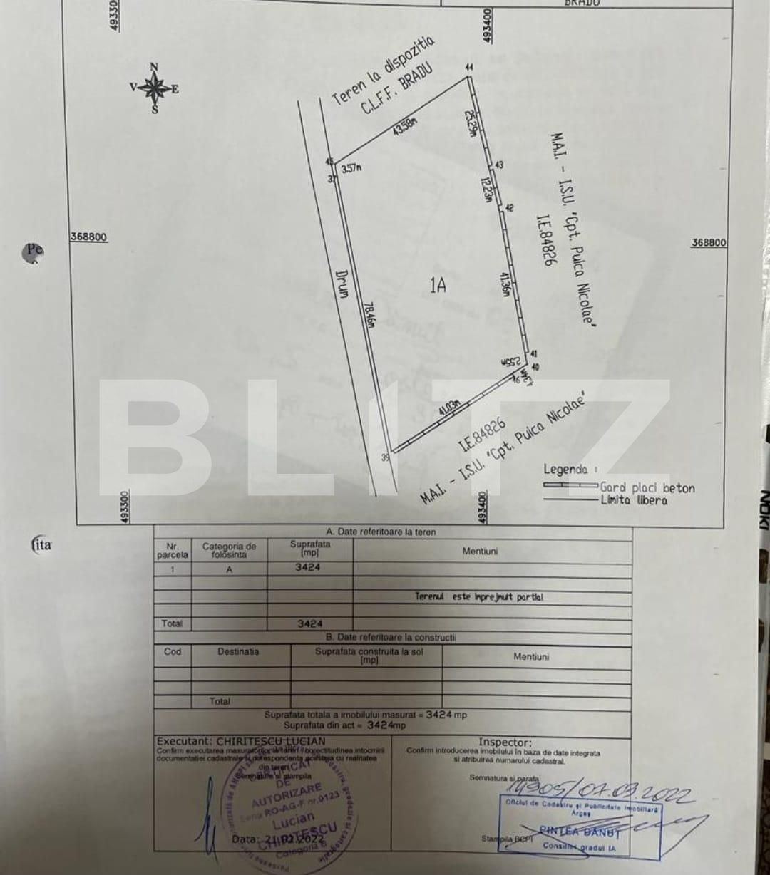 Teren de vânzare Bradu - 131142TV | BLITZ Pitești | Poza1