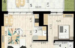 Apartament 2 camere, 97 mp, terasa, cartier Craiovei