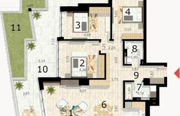 Apartament 4 camere,120 mp, balcon, cartier Craiovei 
