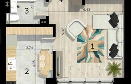 Studio, 39 mp, balcon, cartier Craiovei