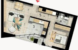 Apartament 2 camere, 57 mp, balcon, cartier Craiovei 